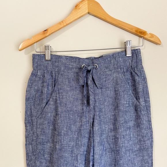 NWT Van Heusen Blue Linen Joggers with Elastic Waistband - Picture 2 of 6